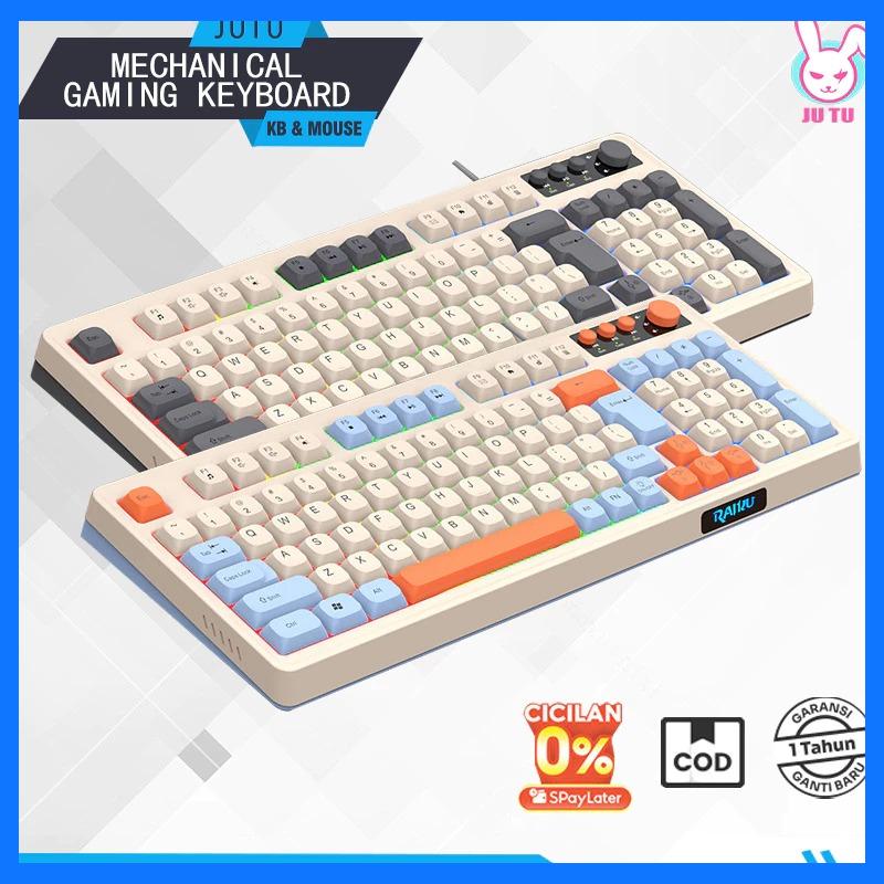 JUTU 12H SHIP Keyboard Komputer Gaming Mechanical Feeling Keyboard Keyboard Silent Gaming RGB Backlit Cocok Untuk