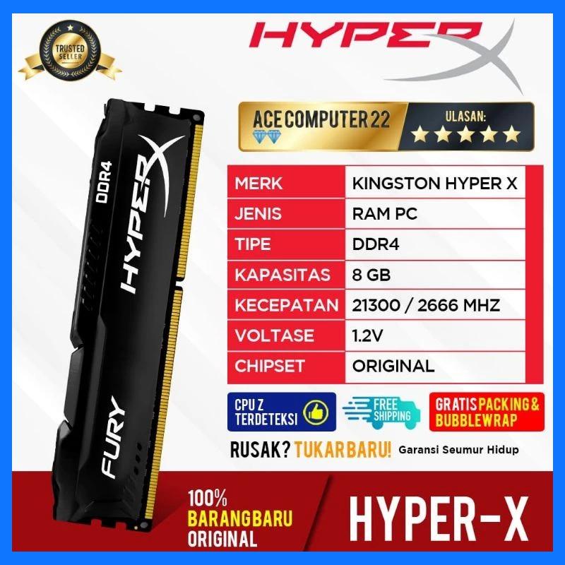 RAM KINGSTON HYPER X GAMING DDR4 8GB LONGDIMM PC 21300 / 2666MHz