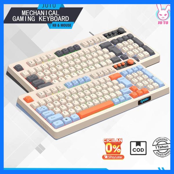 JUTU 12H SHIP Keyboard Komputer Gaming Mechanical Feeling Keyboard Keyboard Silent Gaming RGB Backlit Cocok Untuk