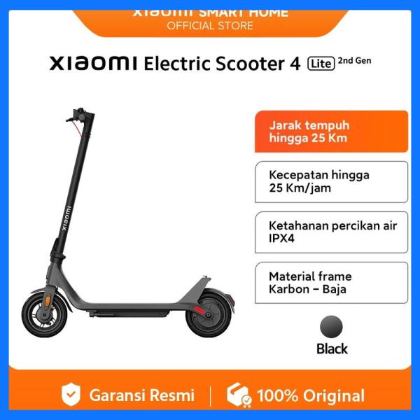 Official Xiaomi Electric Scooter 4 Lite | Generasi 2 | Jarak tempuh 25 Km | 300W | Skuter listrik